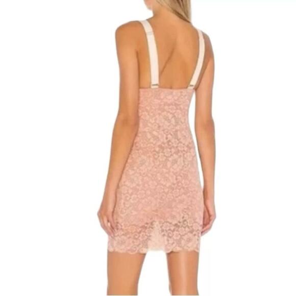 We Are HAH Size XS Tight Squeeze Bodycon Mini Dress Copper Rose Lace Lined NEW - Picture 3 of 16